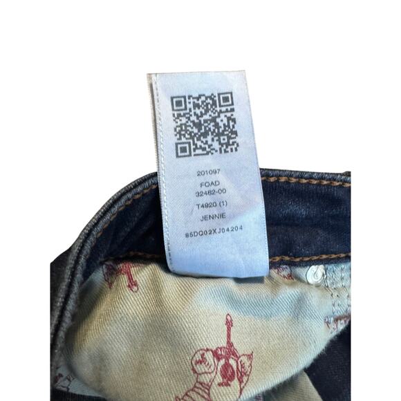 True Religion Jennie Curvy Skinny Jeans Sequin Distressed Dark Wash Size 32 W - Picture 5 of 6